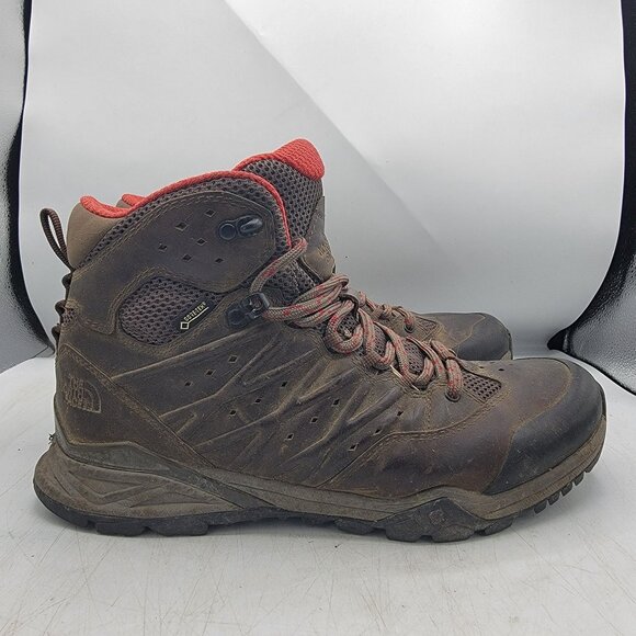 The North Face Hedgehog Mens 8.5 Hike II Mid Gore Tex Bone Brown Rage Red main image 11